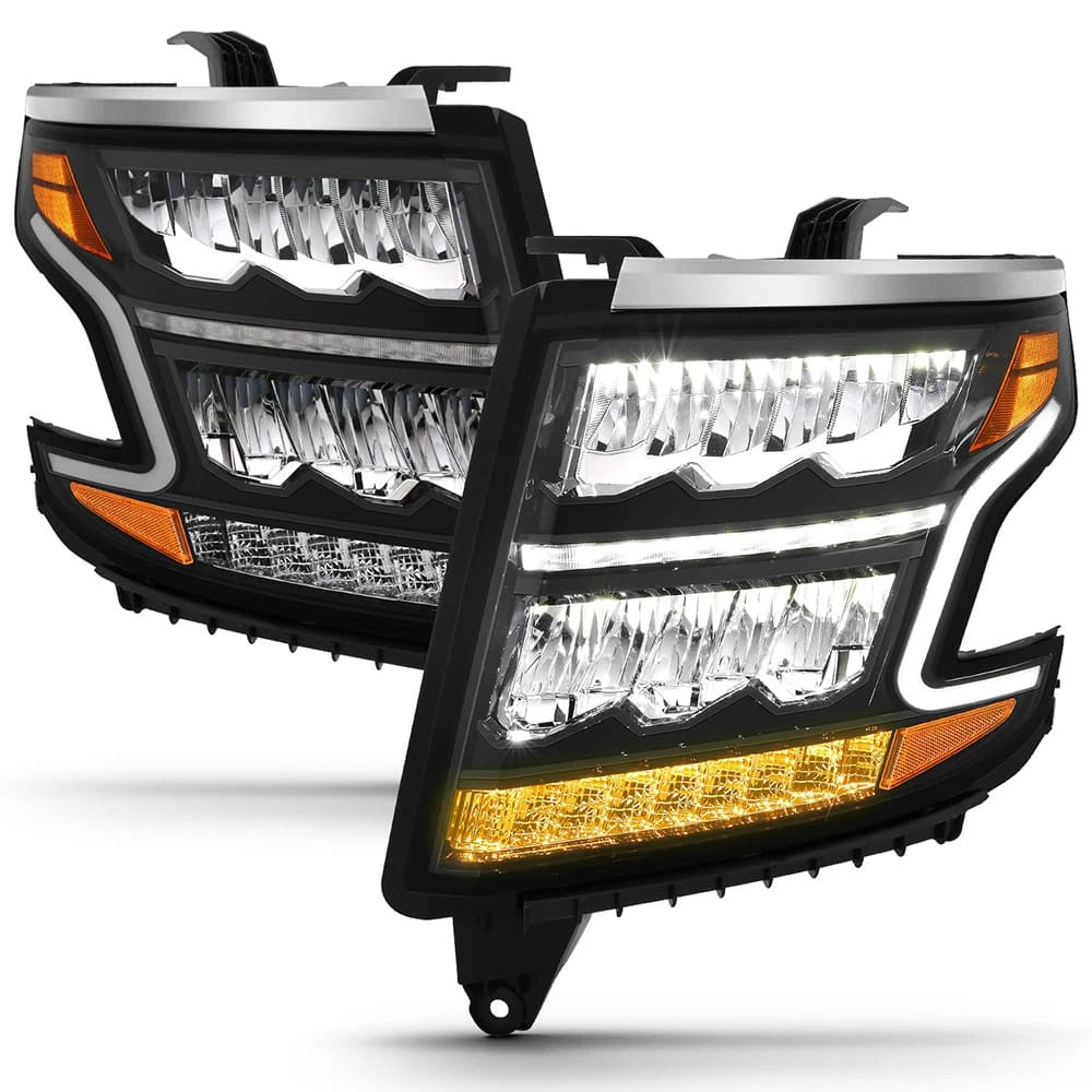 Black Clear Lens LED Crystal Headlight for 2015-2020 Chevrolet Tahoe