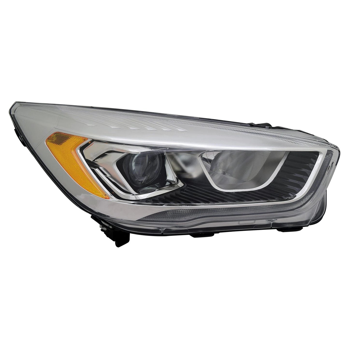 Chrome Passenger Side Halogen Headlight Lens/Housing w/LED Signature Lamps
