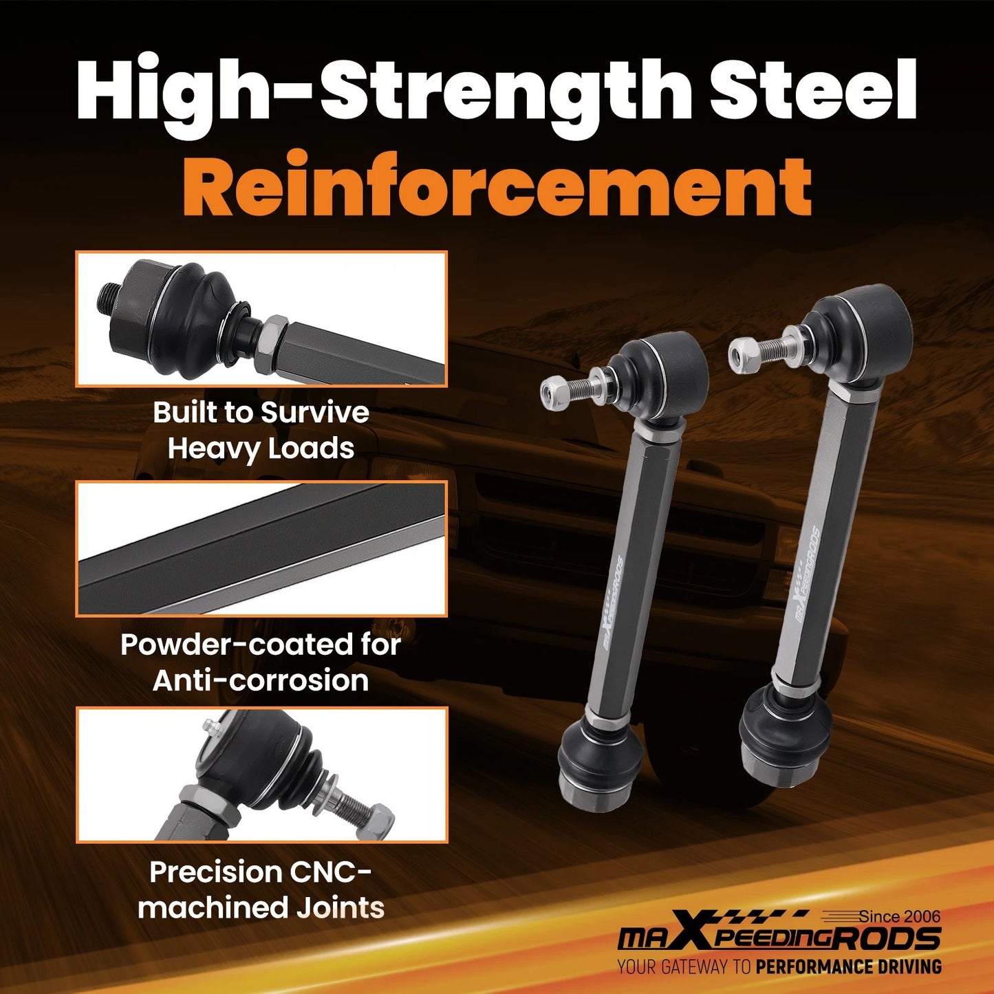 Front Lower Tie Rod Ends for Chevrolet Silverado 1500 GMC Sierra (1999–2007)