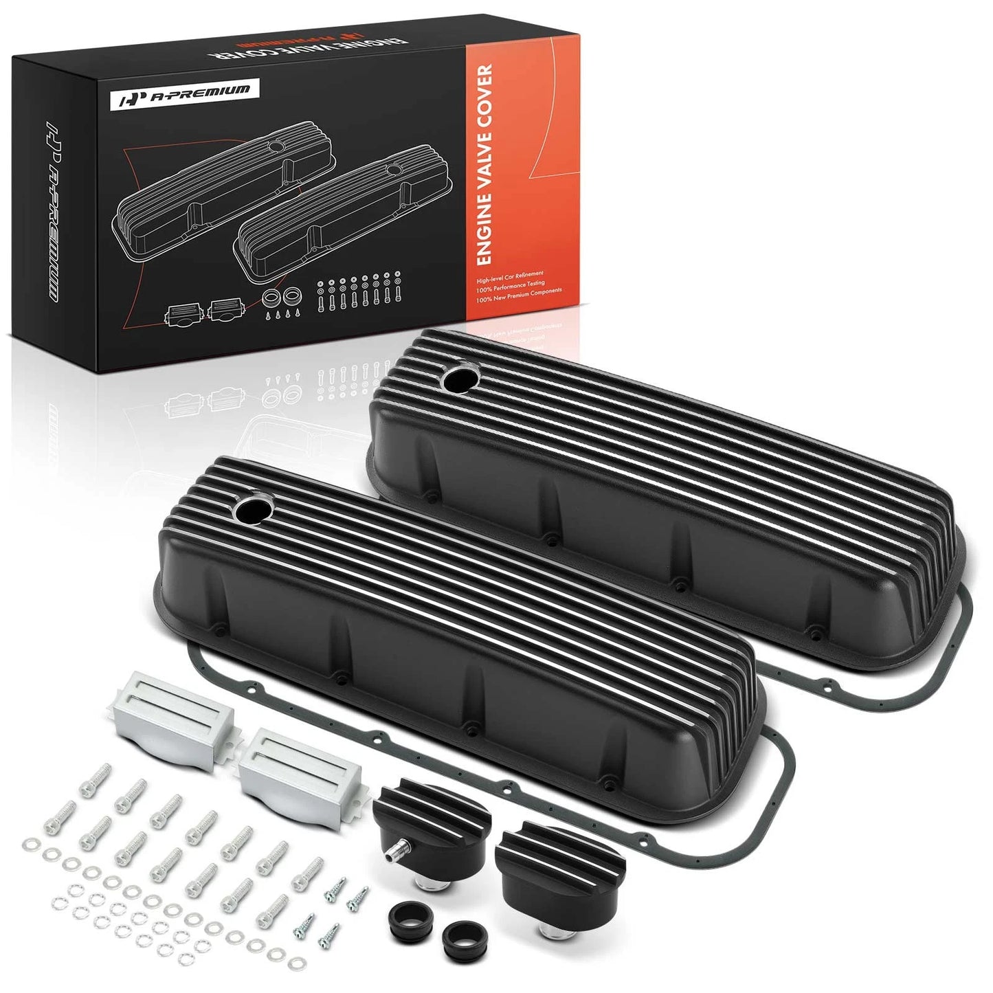 2X Engine Valve Cover with Hardware for Chevy 396 502 (1965–2000)
