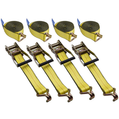 2" x 27ft Ratchet Tie Down Strap Set With J Hook for Truck (2–Pack, 2020–2025)