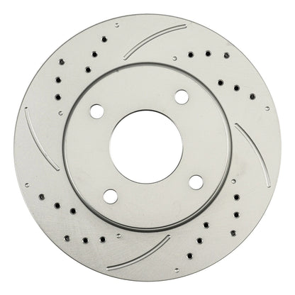 Drilled Slotted Vented Front Brake Rotor Pair for Nissan Versa (2009–2011)
