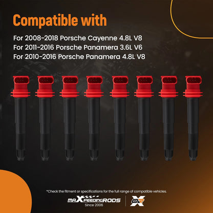 8PC Ignition Coil Pack for Porsche Cayenne Panamera (2008–2018)