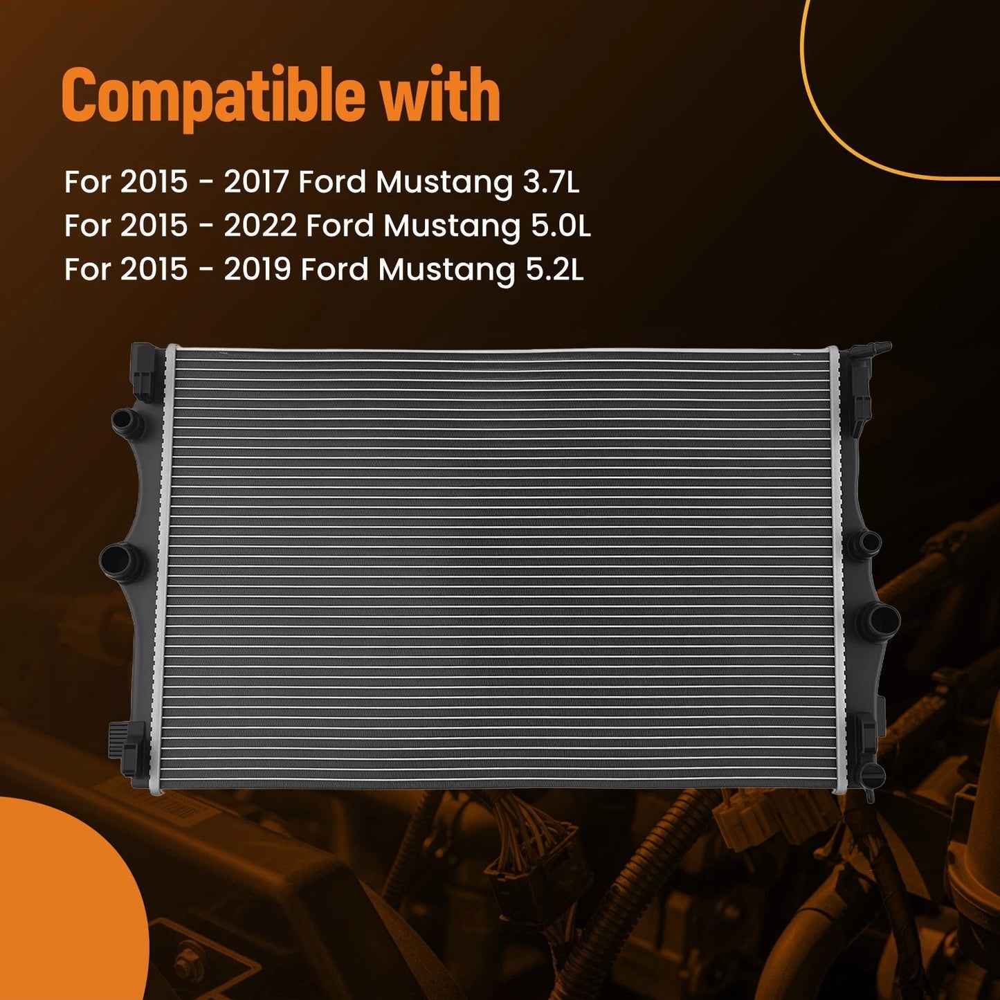 Aluminum Radiator Cooling for Ford Mustang (2015–2017)