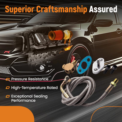 90 Degree Turbo Oil Feed Line Kit for T3/T4 (1/8 NPT) (1.4" -4AN) (2014–2014)
