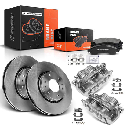 Brake Rotor & Pads with Caliper Set for Chevrolet GMC Envoy Buick