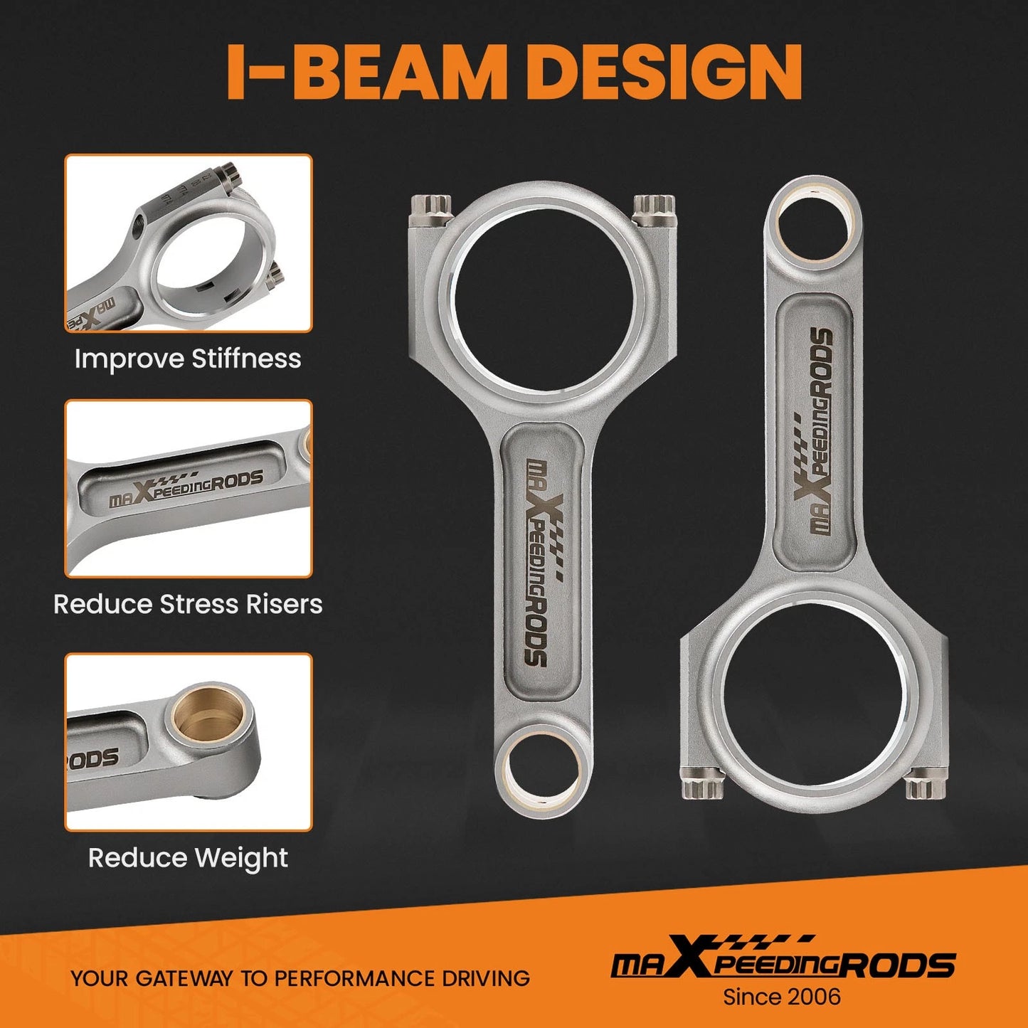 4x Forged I-Beam Connecting Rods for Acura Honda B18A B18B B20B B20Z (1990–2001)