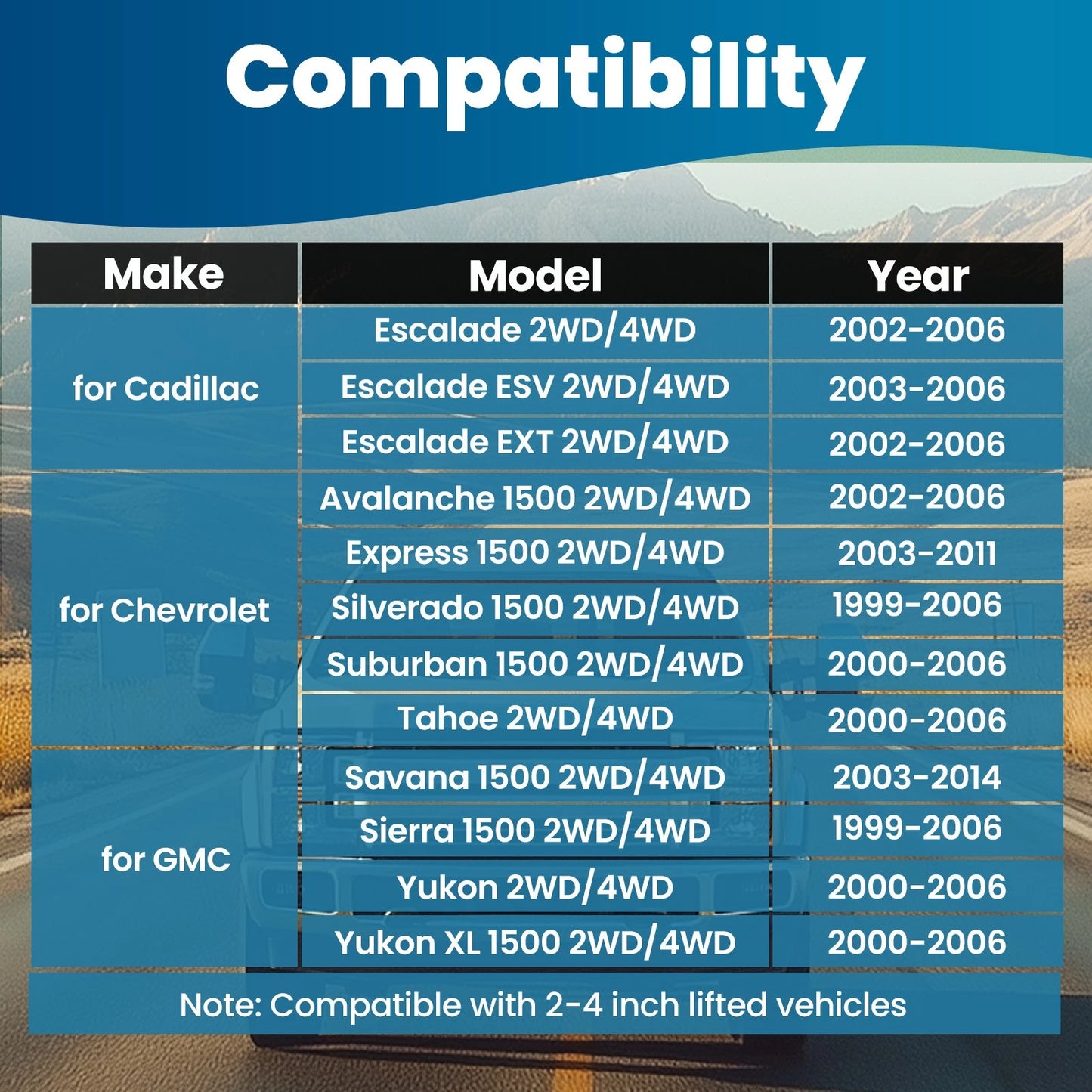 2x Front Upper Control Arms for 2-4" Lift for 1999-2006 Chevy Silverado 1500 Sierra