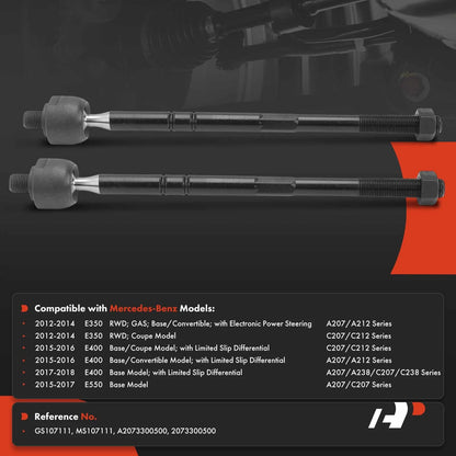 2X Front Inner Tie Rod End for Benz E350 E400 E550 (2012–2018)