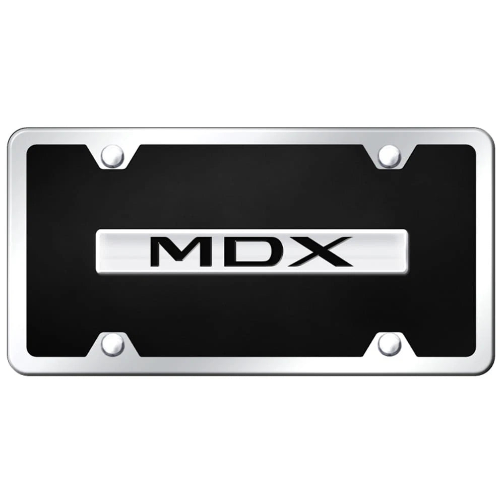 Chrome on Black Acrylic License Plate Kit - Officially Licensed for Acura MDX