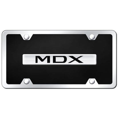 Chrome on Black Acrylic License Plate Kit - Officially Licensed for Acura MDX