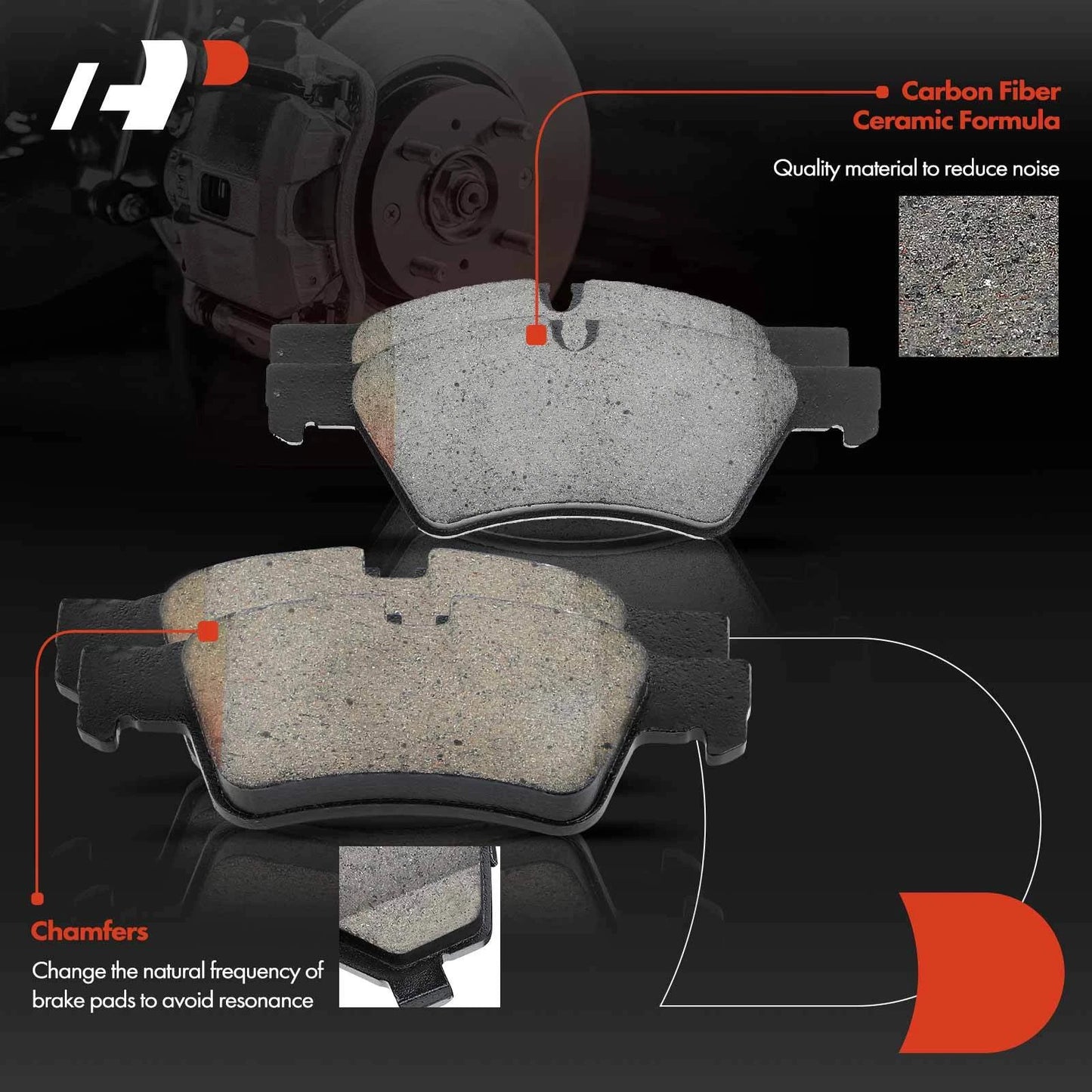 8x Ceramic Brake Pads for Mercedes-Benz ML350 ML450 (2006–2011)