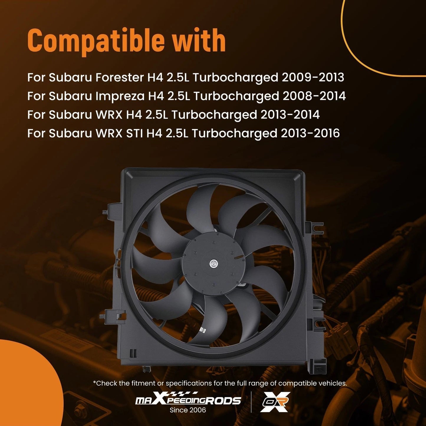 Electric Radiator Cooling Fan for Subaru Impreza Forester WRX STI (2008–2016)