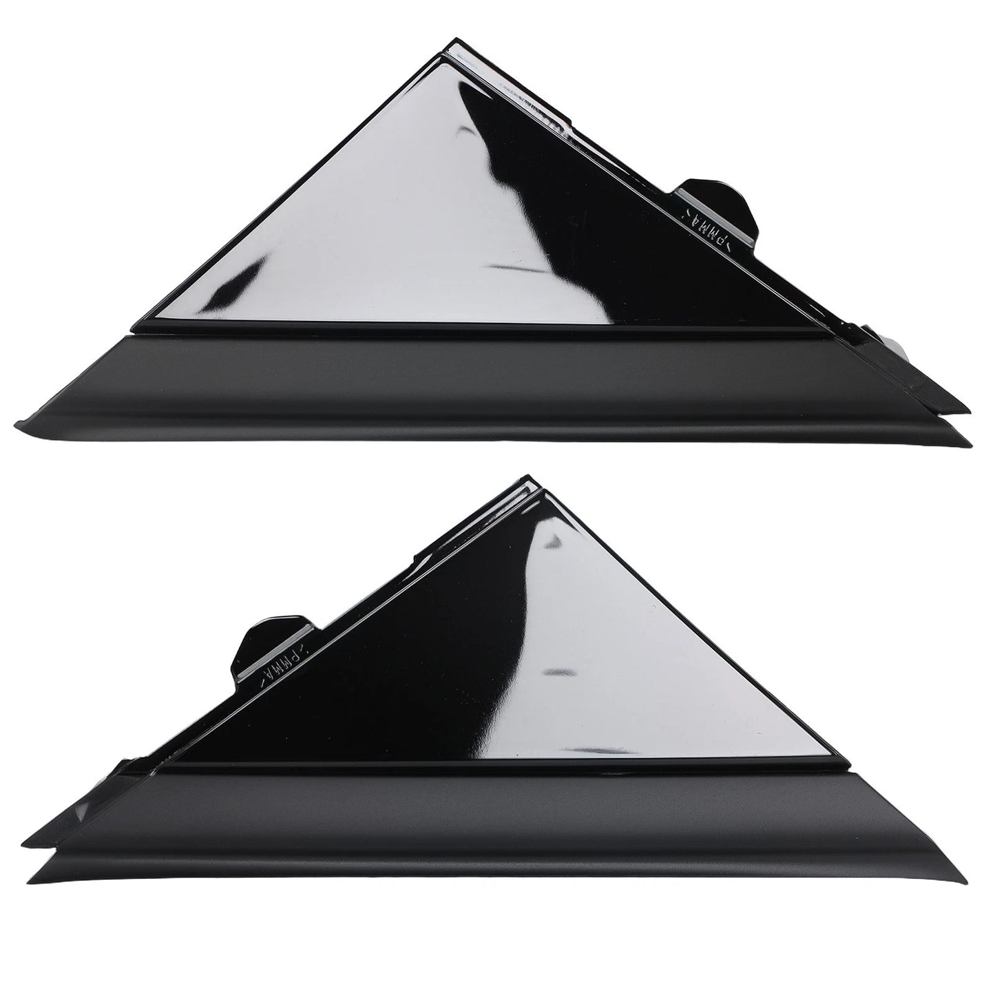 Left Right Side Mirror Flag Applique for Fiat 500 (2012–2019) Black
