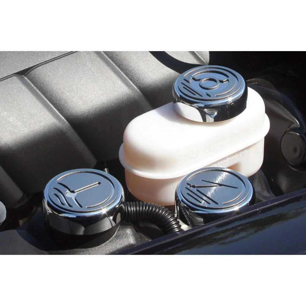 Chrome Aluminum Cap Covers with Brushed Accent for 2005–2013 Chevy Corvette