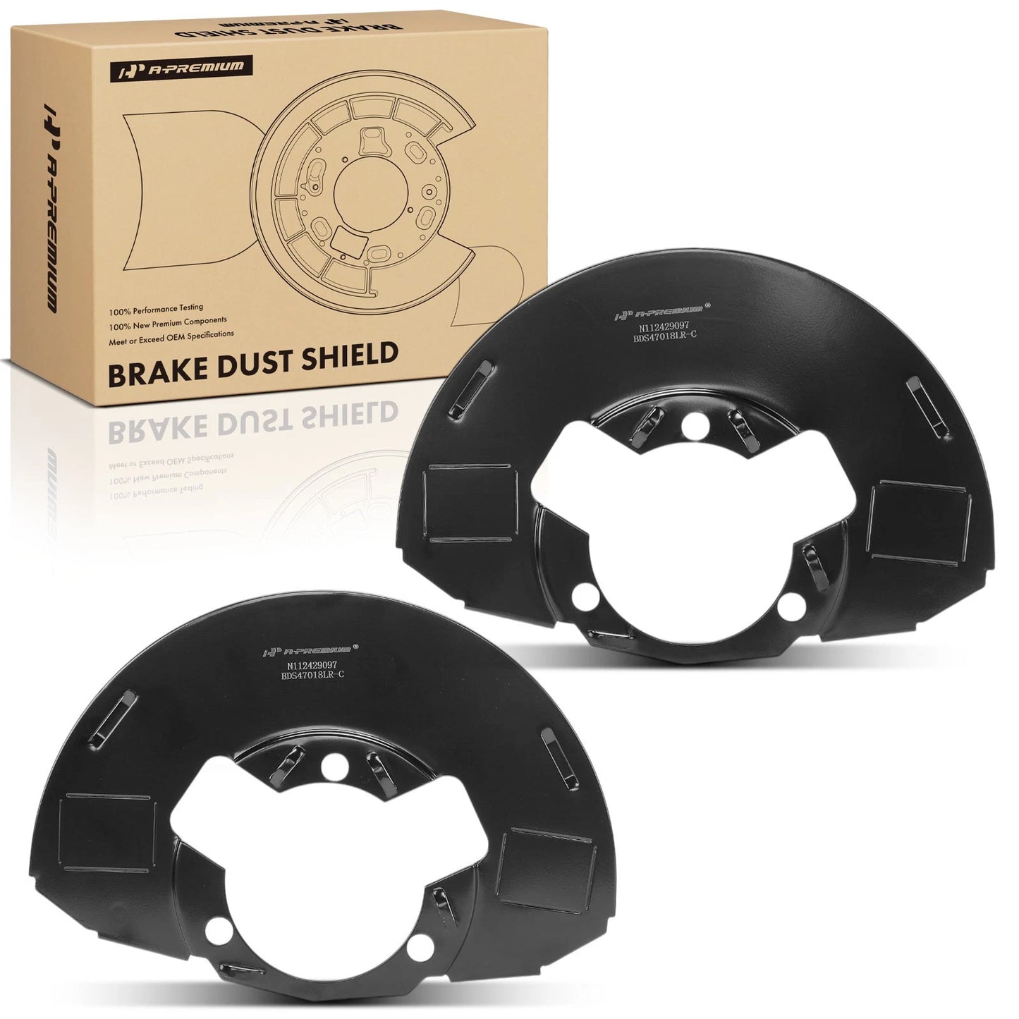 2X Black Brake Dust Shield Front for Chevy Silverado GMC Sierra 1500 (2007–2018)