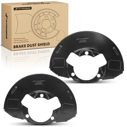 2X Black Brake Dust Shield Front for Chevy Silverado GMC Sierra 1500 (2007–2018)