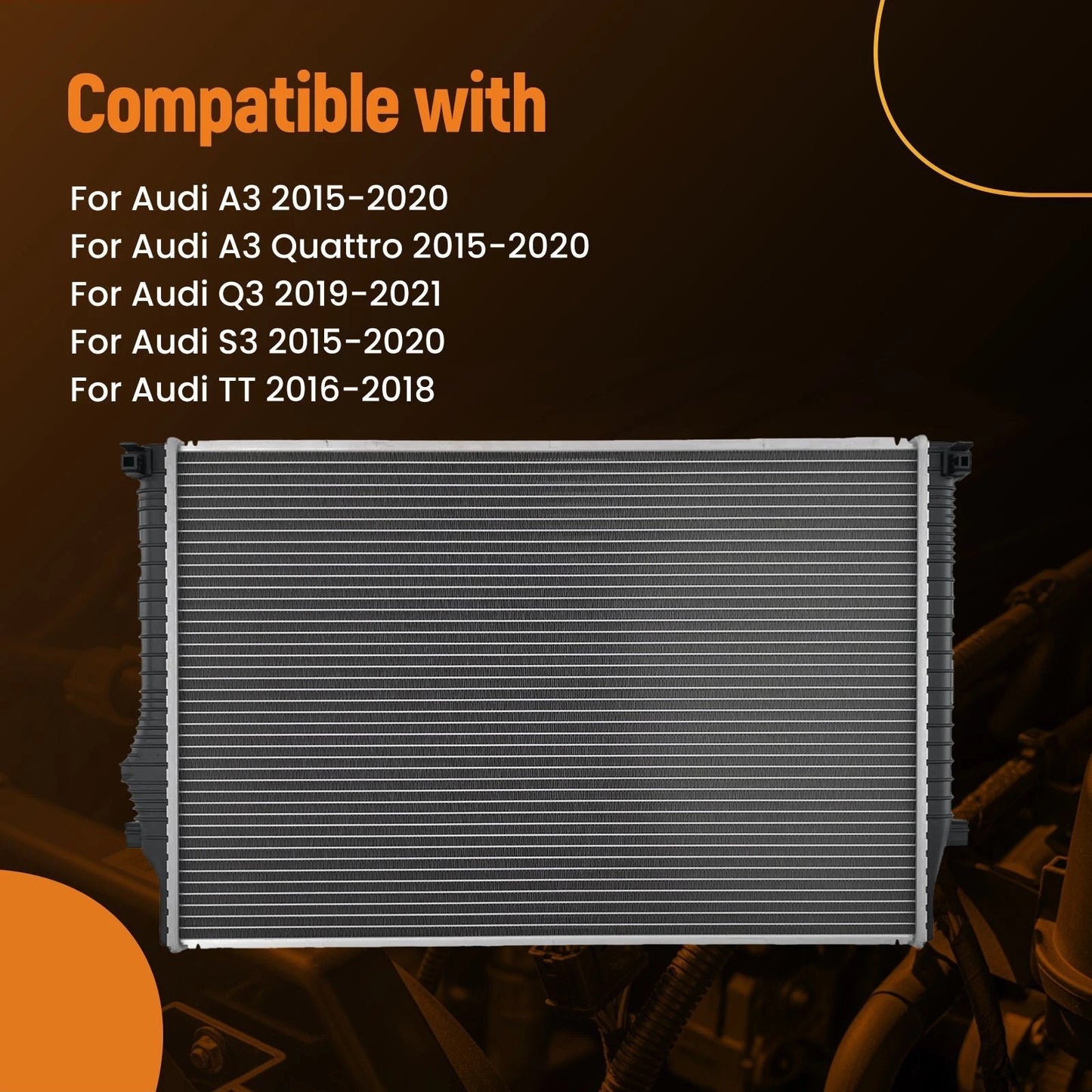 Engine Coolant Radiator for Audi A3 Q3 (2015–2021)