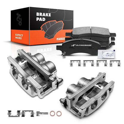6x Front Brake Calipers & Pads for Chevy Traverse (2009–2017)