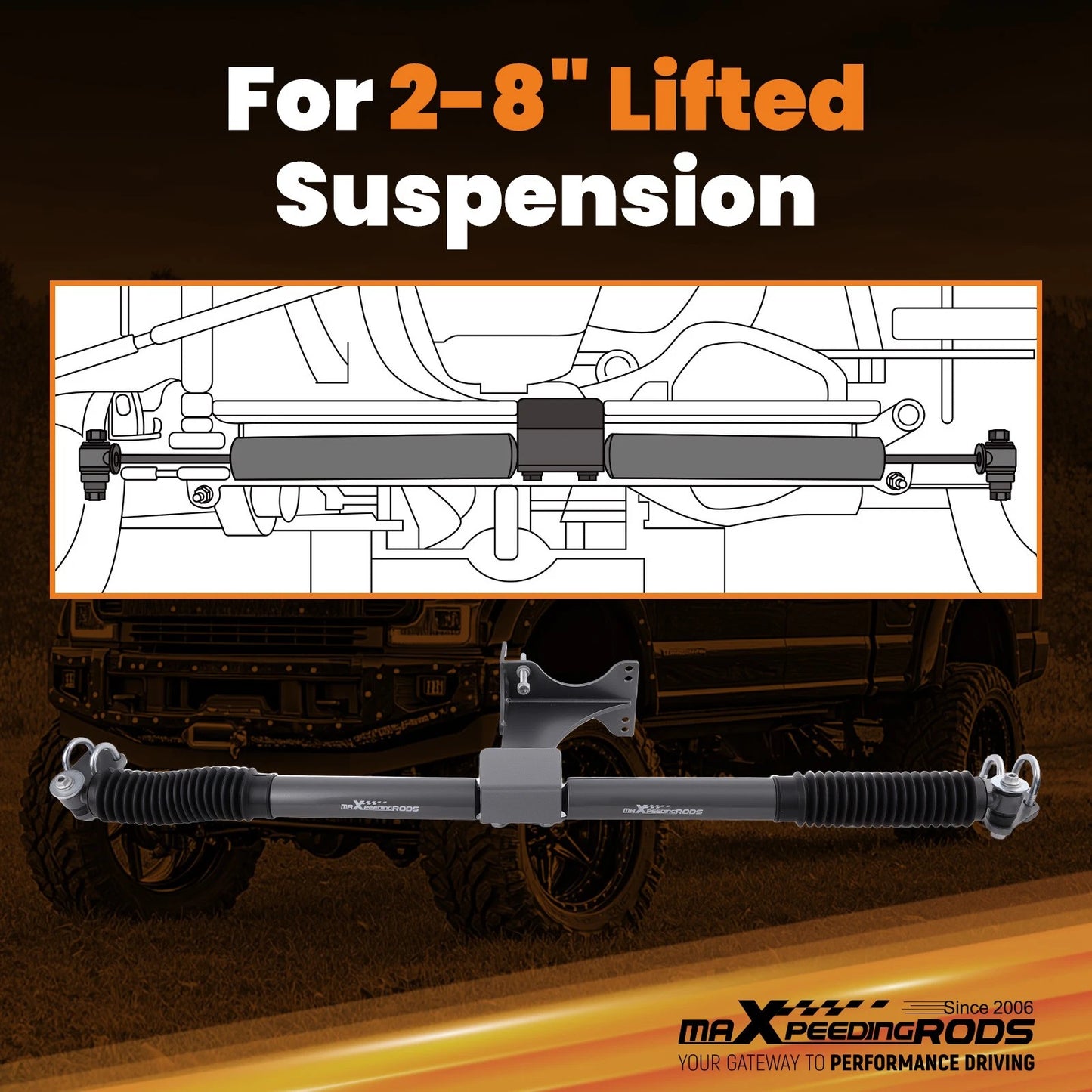 Dual Steering Stabilizer for Ford F-250 F-350 Super Duty (2005–2024)