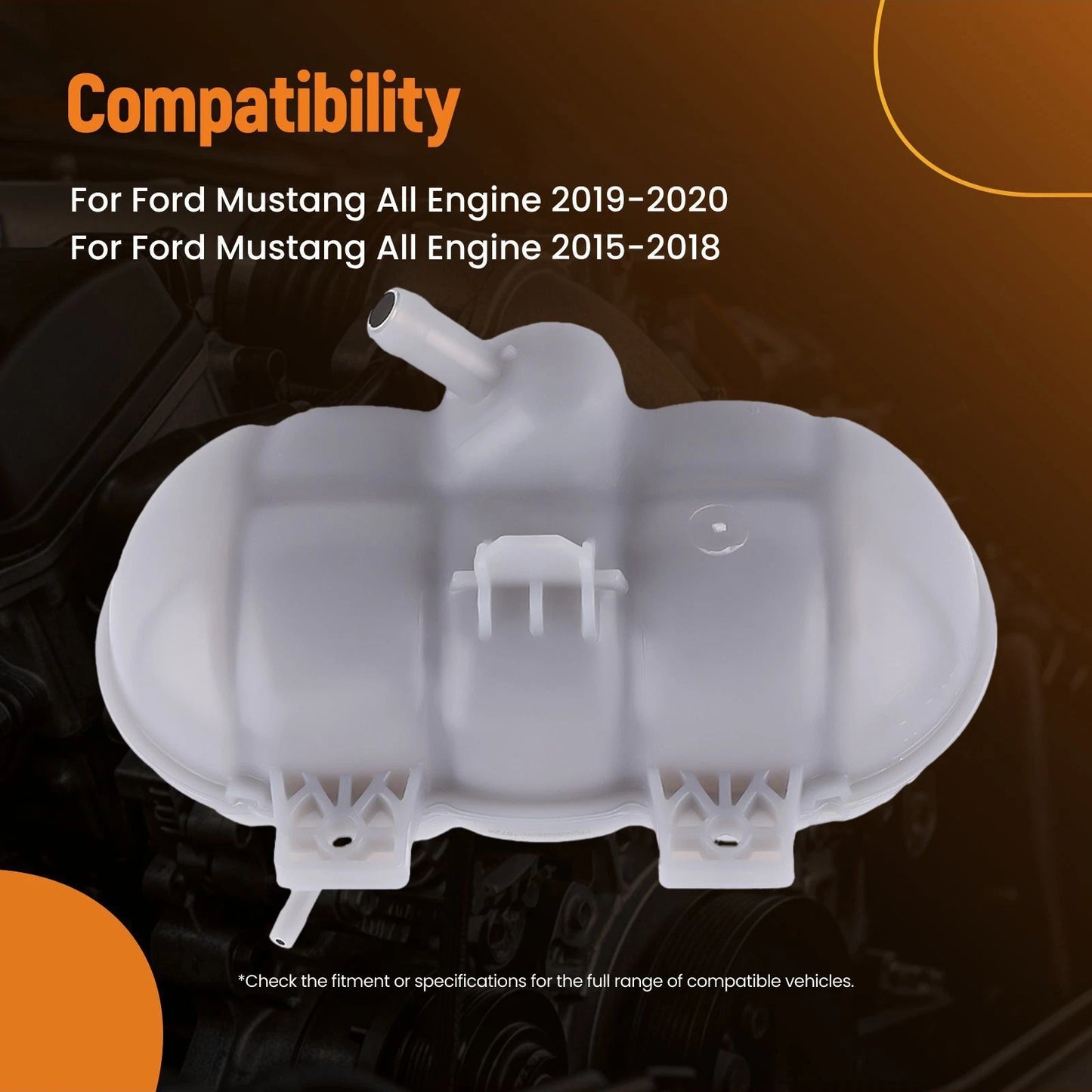 Engine Coolant Reservoir Tank with Cap for Ford Mustang (2015–2023)