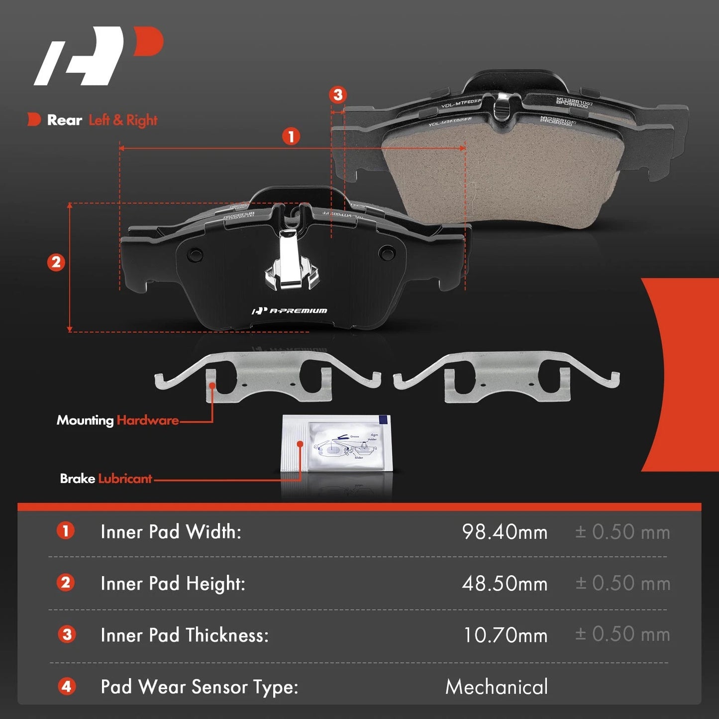 8x Ceramic Brake Pads for Mercedes-Benz E550 CLS550 (2012–2015)