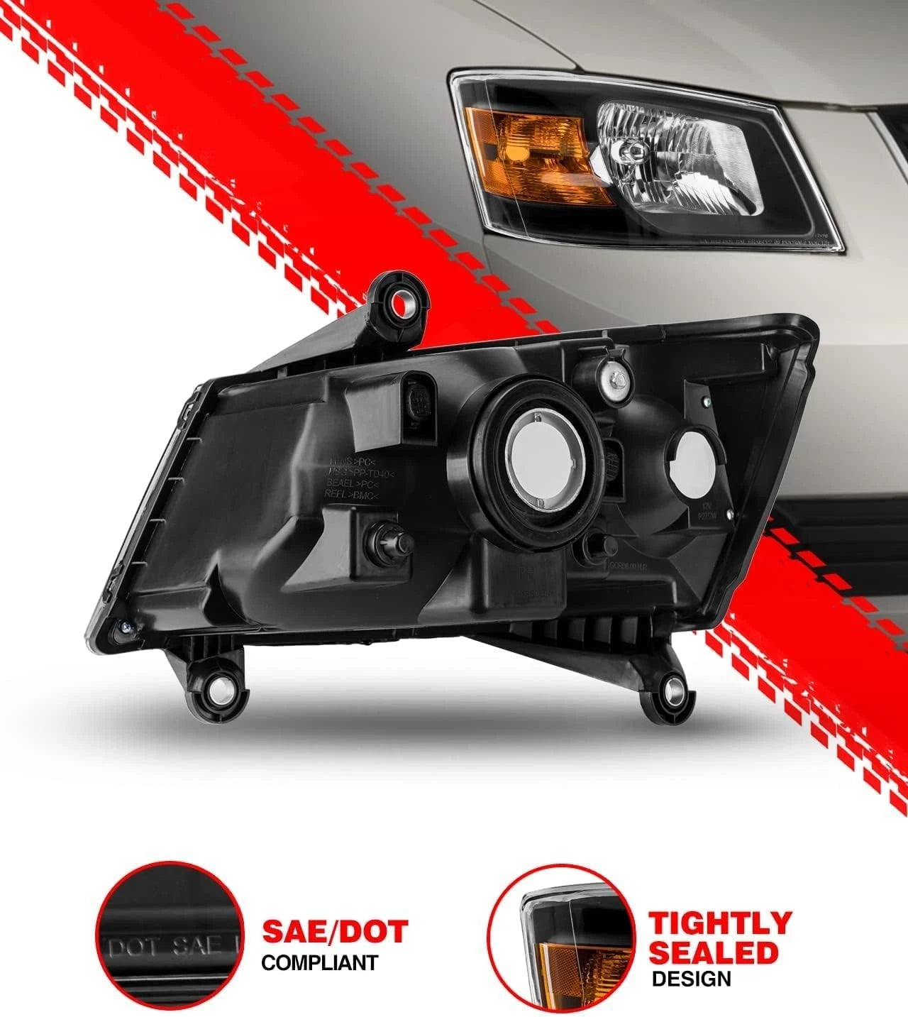 Headlight Assembly for Dodge Grand Caravan (2008–2010) LH RH Halogen