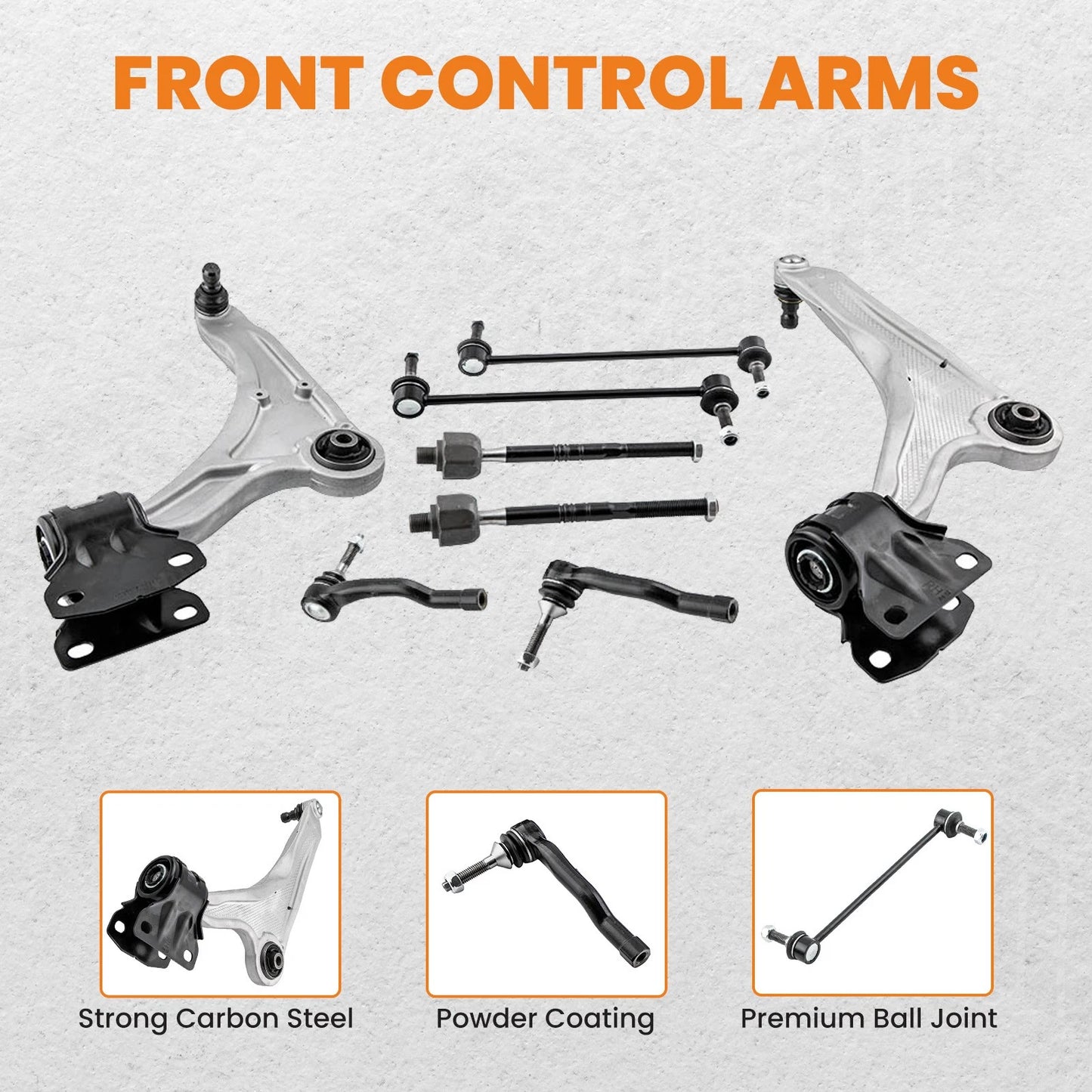 8x Front Lower Control Arms with Ball Joint Sway Bar for Ford Fusion (2013–2017)