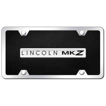 Chrome on Black Acrylic License Plate Kit - Officially Licensed for Lincoln MKZ