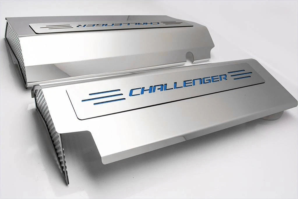 Fuel Rail Covers Replacement with Mopar Blue Vinyl for Dodge Challenger SRT8 (2008–2011)