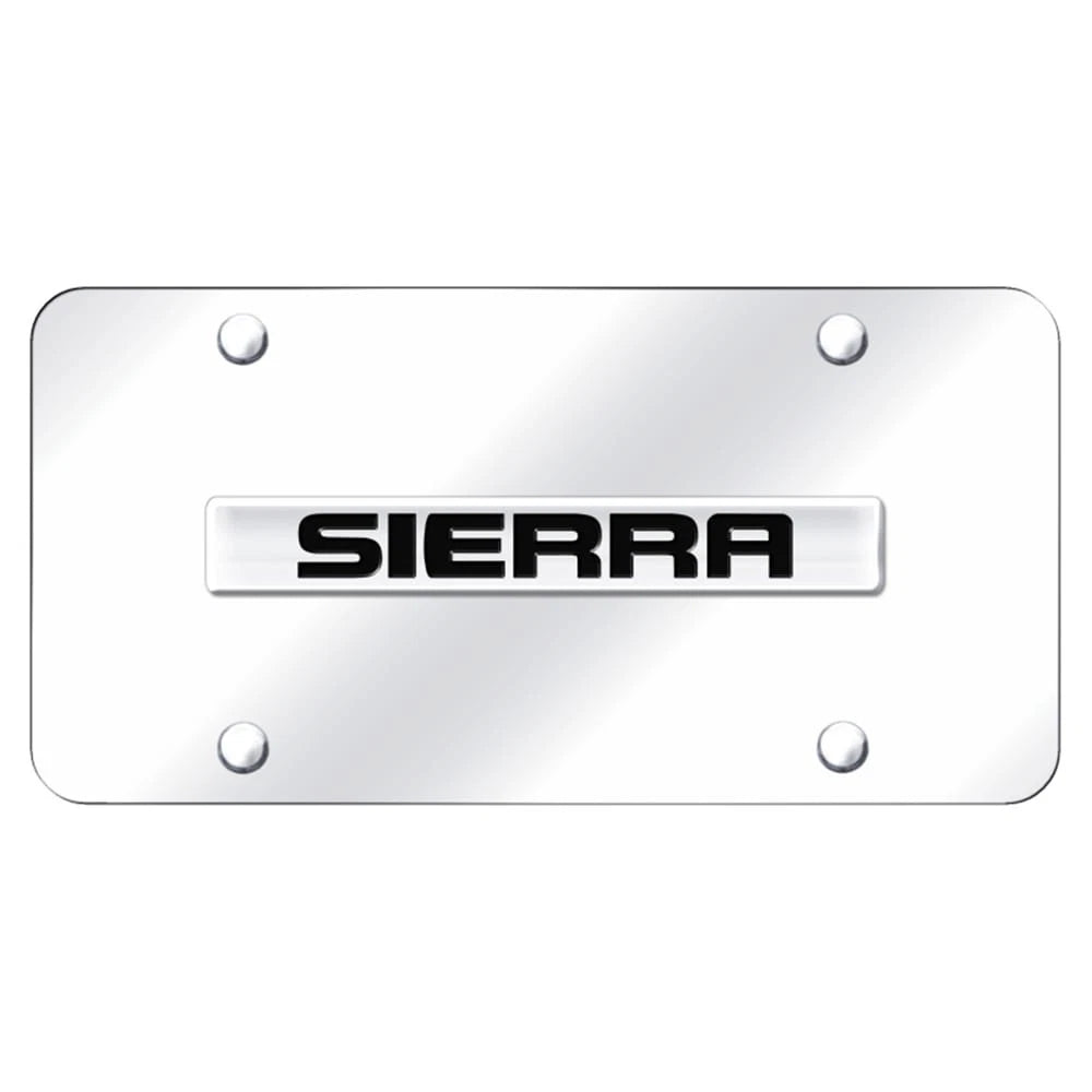 Chrome Name on Chrome License Plate - Officially Licensed for GMC Sierra