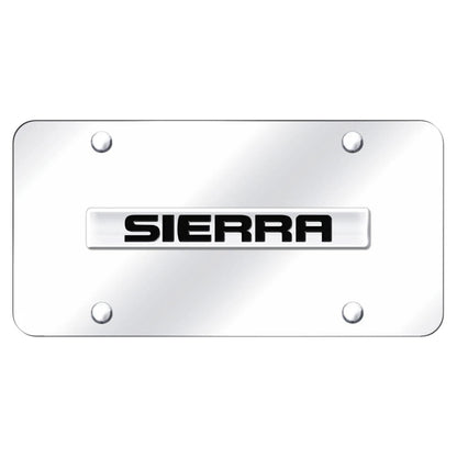 Chrome Name on Chrome License Plate - Officially Licensed for GMC Sierra
