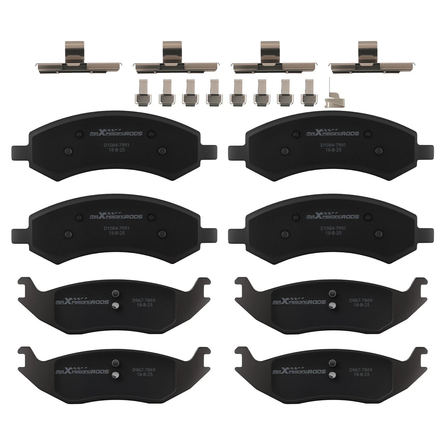 Front & Rear Ceramic Brake Pads for Chrysler Aspen/Ram 1500 (2007–2018)