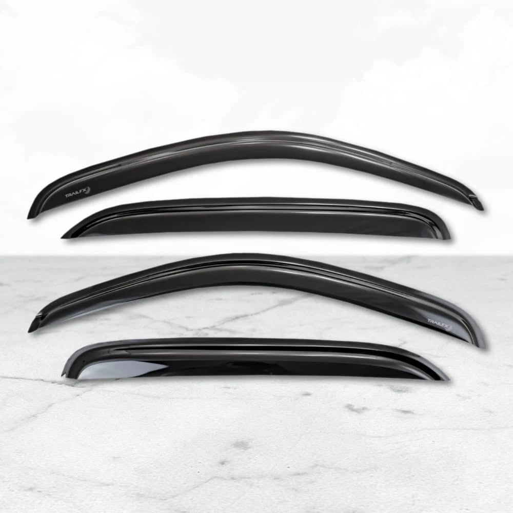 Set of 4 Tape-On Low Profile Rainguard Deflectors for 19-23 Ford Ranger Crew Cab