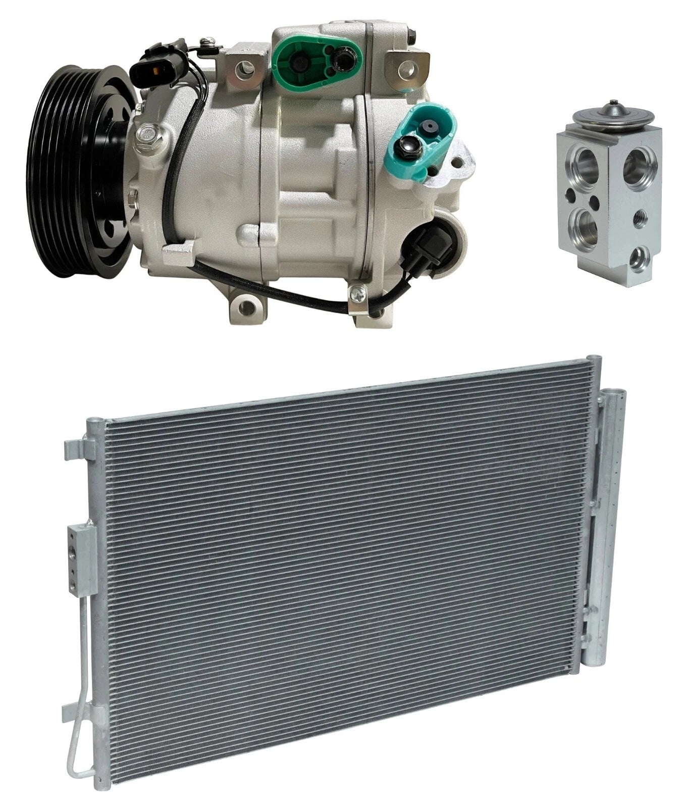 AC Compressor Kit With Condenser for Hyundai Santa Fe Sport 2016–2018