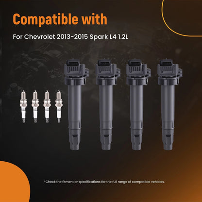 Ignition Coil and Spark Plug Set for Chevrolet Spark 2013–2015 1.2L