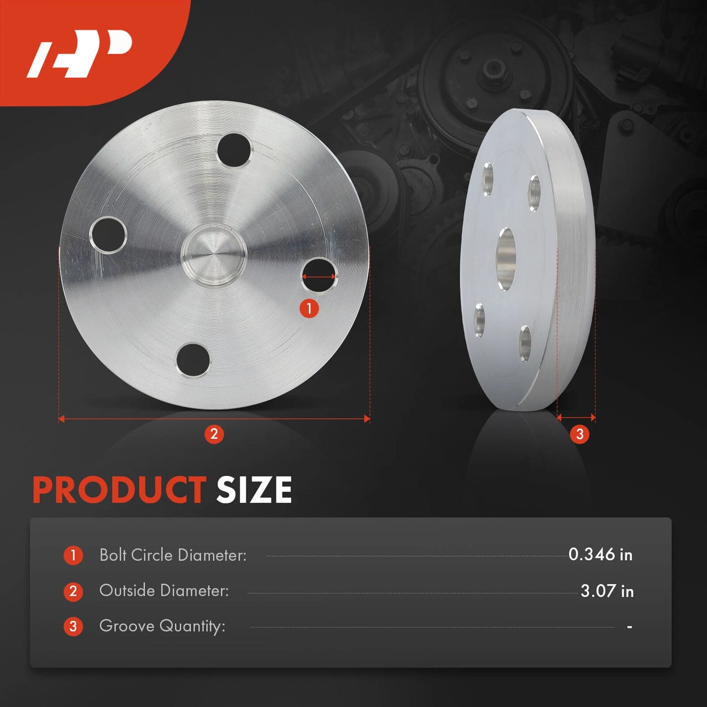 Aluminum Water Pump Nose Cone Pulley Cover for Chevy SBC (1969–1985)