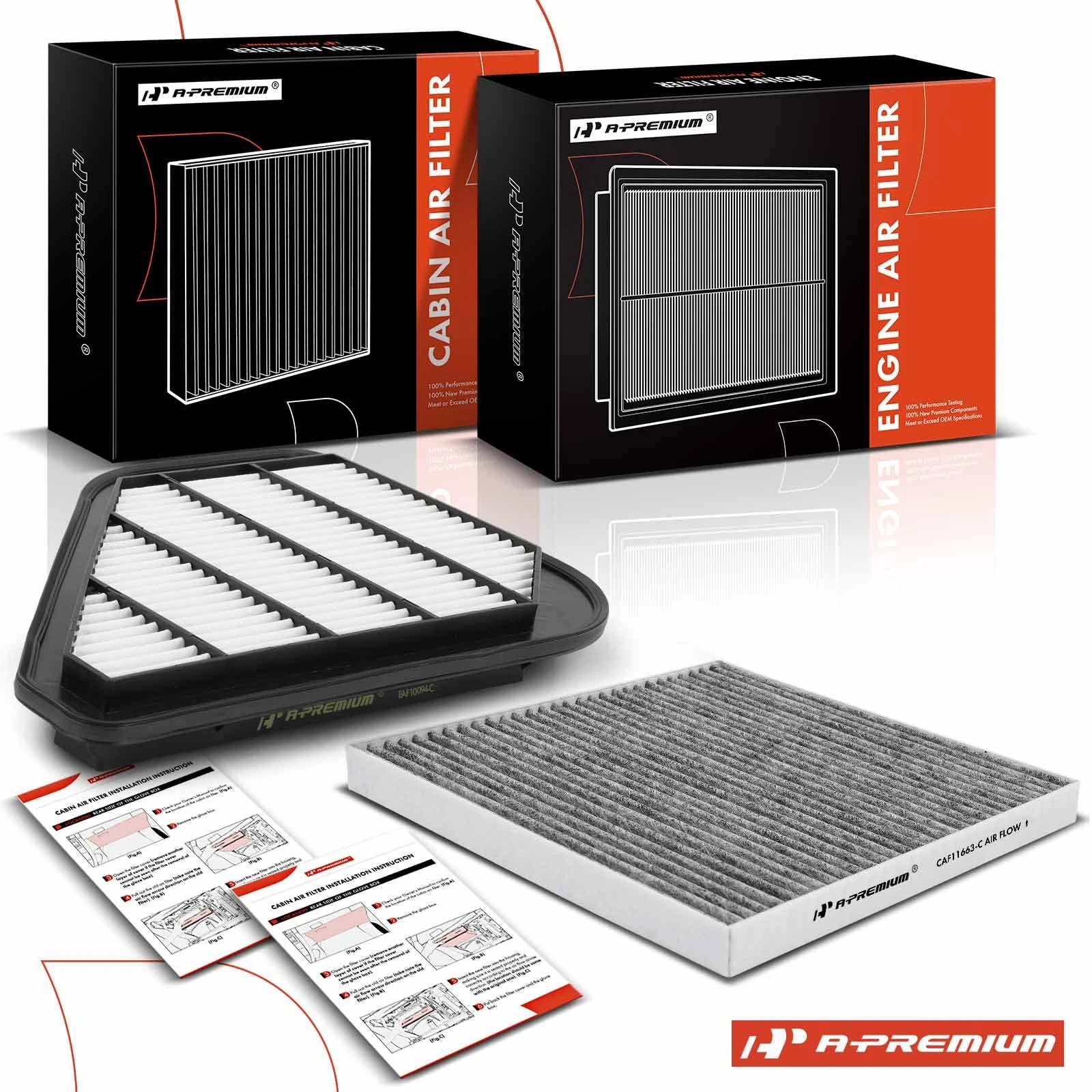 2 Engine & Cabin Air Filters with Activated Carbon for Chevy Traverse (2018–2023)