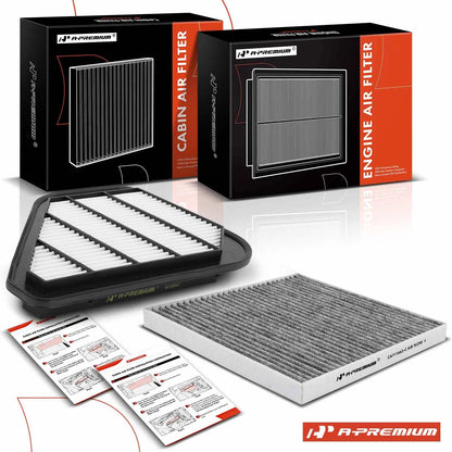 2 Engine & Cabin Air Filters with Activated Carbon for Chevy Traverse (2018–2023)