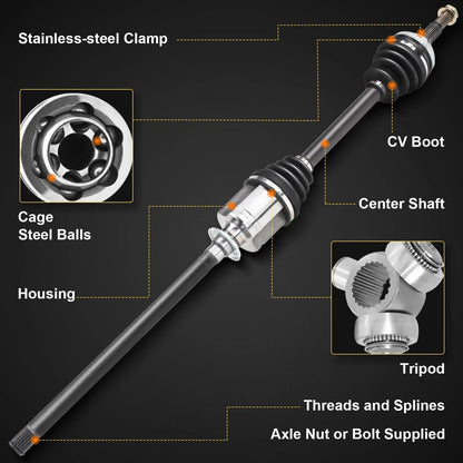 2X Front CV Axle Assembly for Chevrolet Astro GMC Safari (1997–2002)