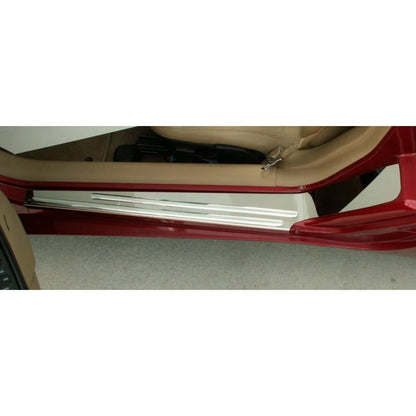 Polished Stainless Outer Door Sill Trim Kit w/Chrome Overlay for 97-04 Corvette