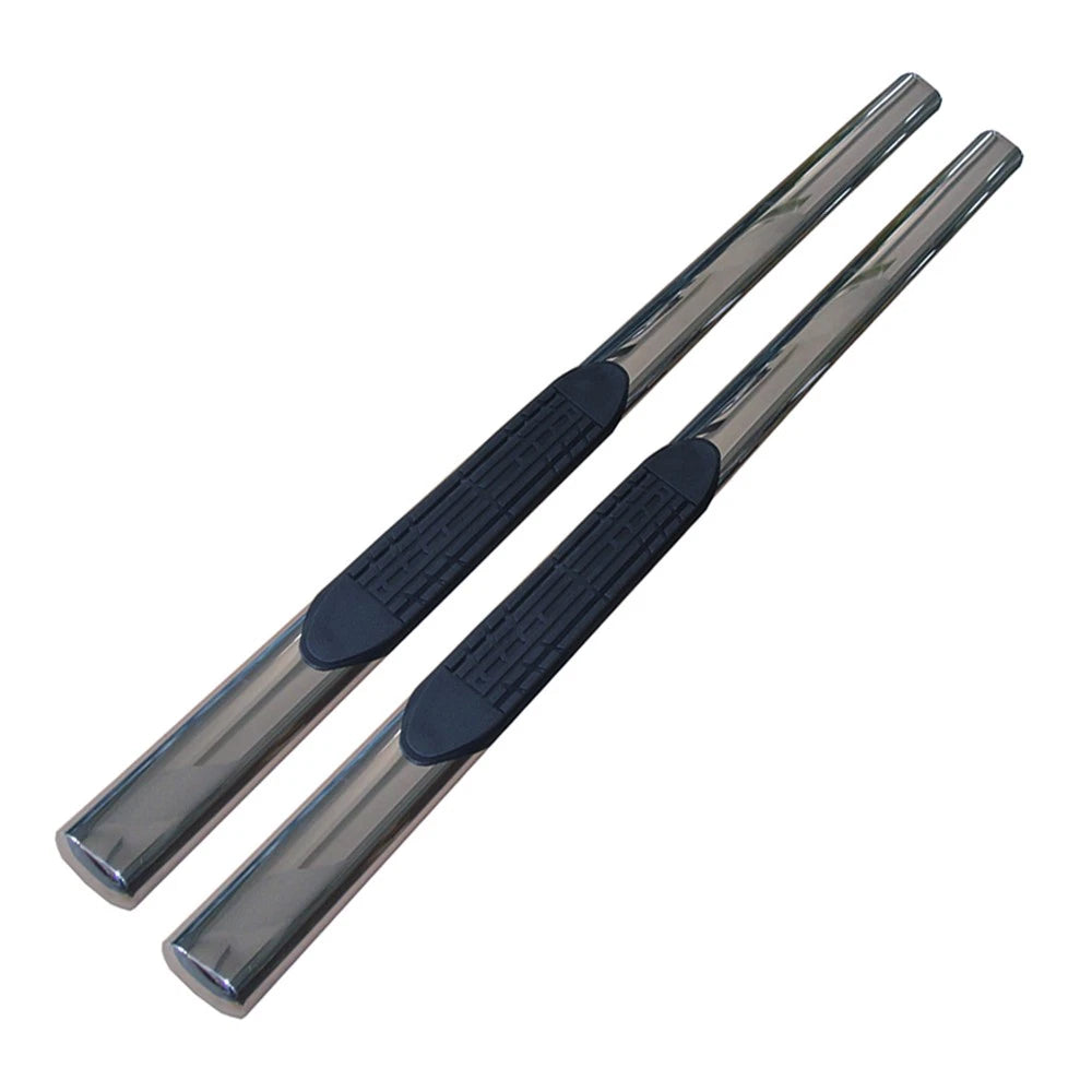 Polished 5in Oval Straight w/2 Pads Step Nerf Bar for 2009-2019 Ram Standard Cab