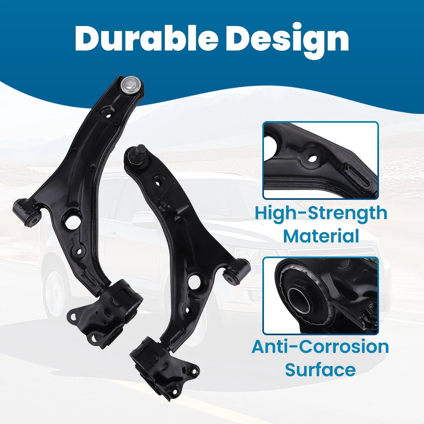 Front Suspension Lower Control Arm with Ball Joint for 07-14 Ford Edge (2Pc)