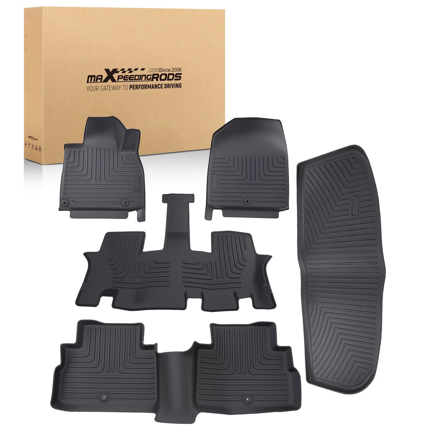 All-Weather TPE Black Floor Mat Set for Kia Telluride (2020–2025)