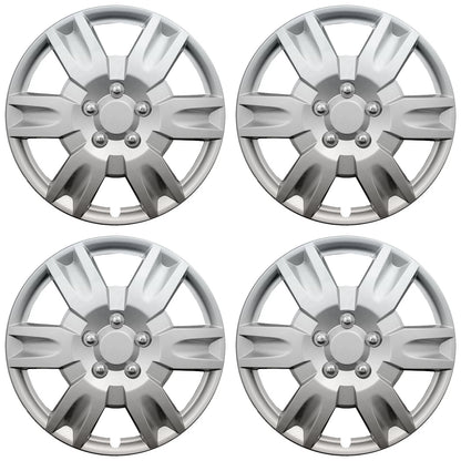 16" Silver Push-On Wheel Cover Hubcaps for Steel Wheels - 6 Spoke Altima Style