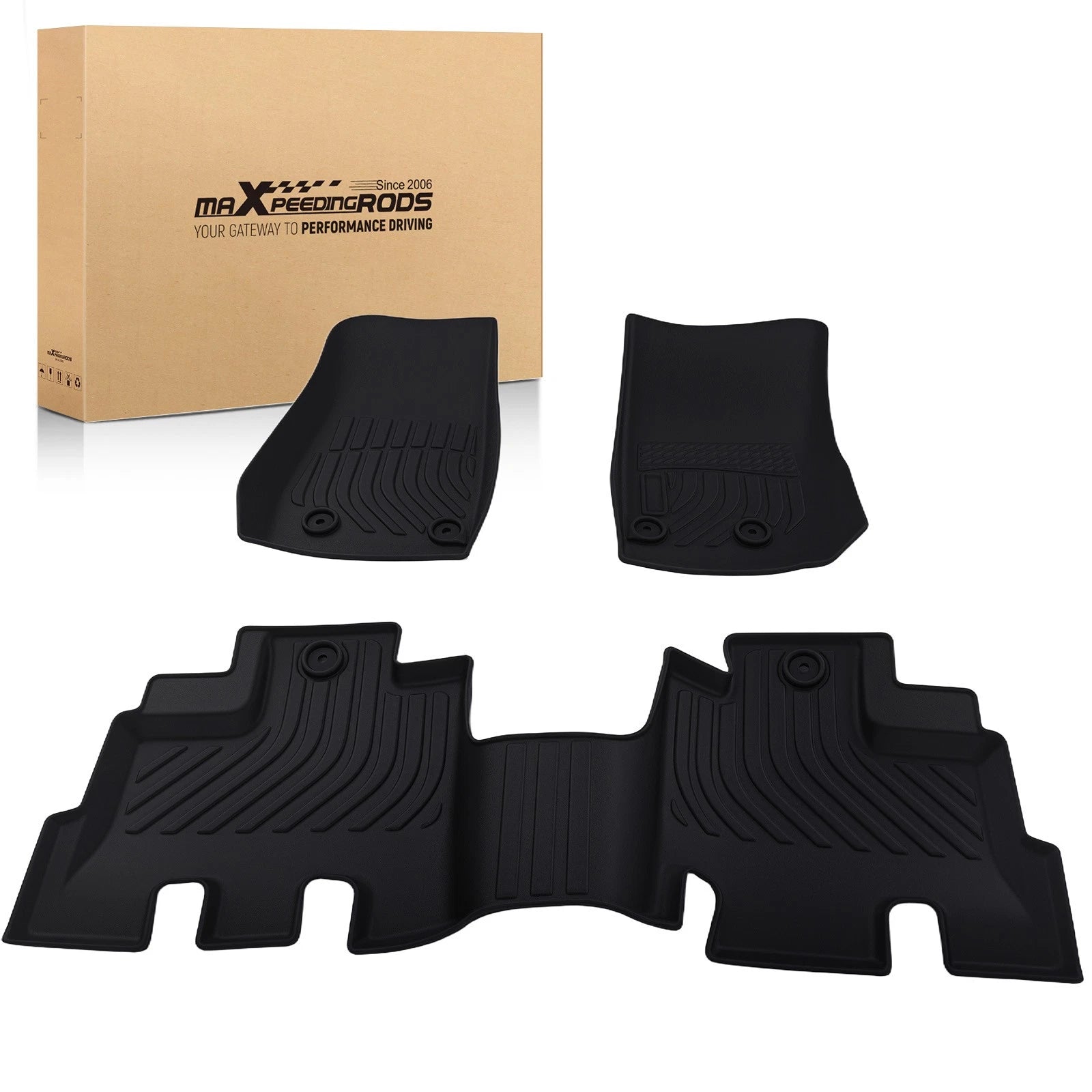 Black TPE Rubber Floor Mats Liner for Jeep Wrangler Unlimited (2014–2017)