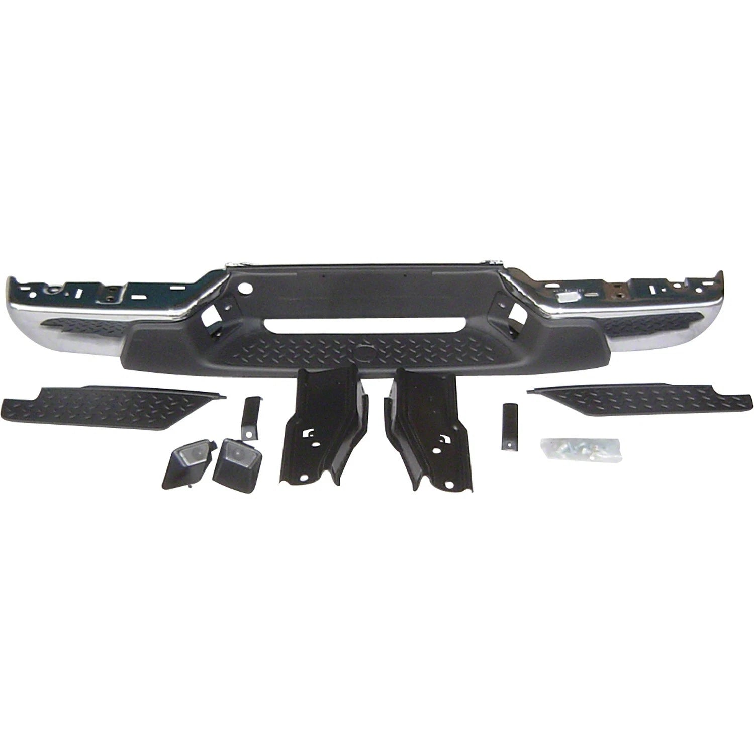 Replacement Chrome Rear Step Bumper Assembly w/o Towing (See Compatible Chart)