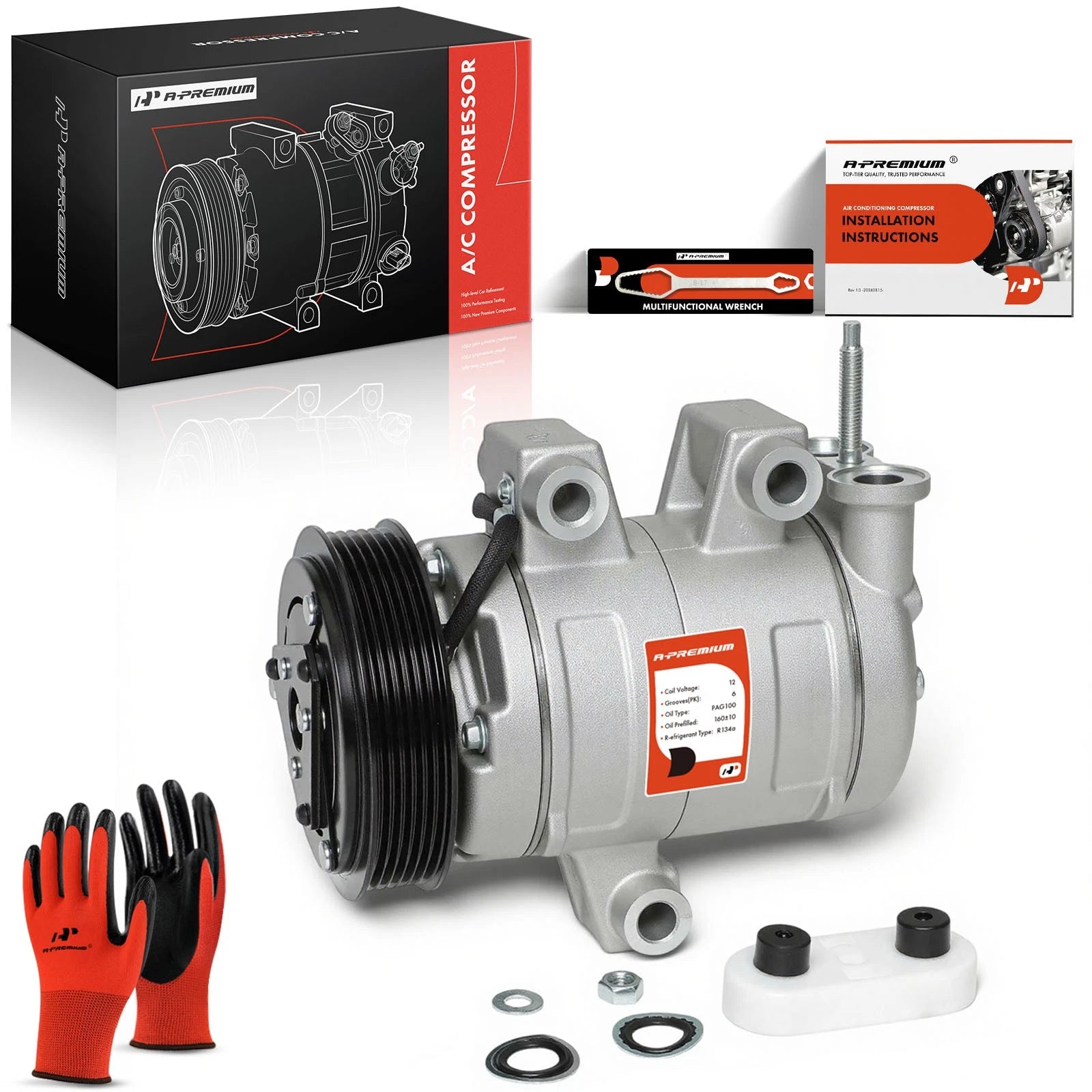 A/C Compressor with Clutch for Chevy Equinox Pontiac Torrent (2006–2009)