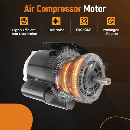Air Compressor Motor for 5HP 230V 21A 3450RPM (56 Frame) CCW (7/8" Shaft)