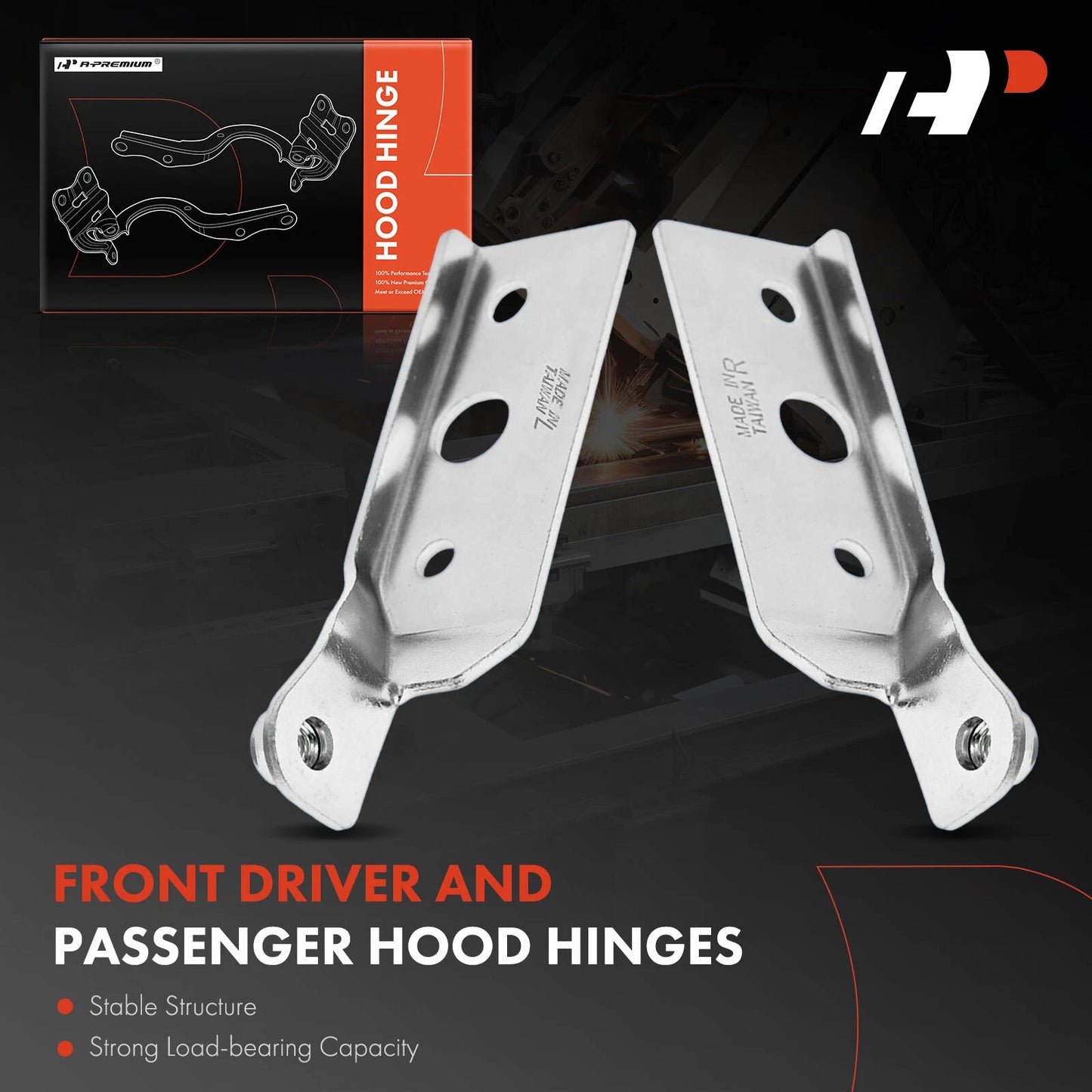 2X Lower Hood Hinge for Chevy Cavalier (1995–2005)